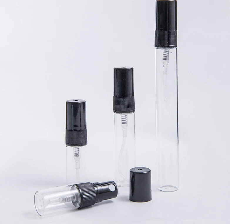 Wholesale 2ml 3ml 5ml 10ml Perfume Travel Pocket Sample Testing Glass Mist Spray Bottle With Logo