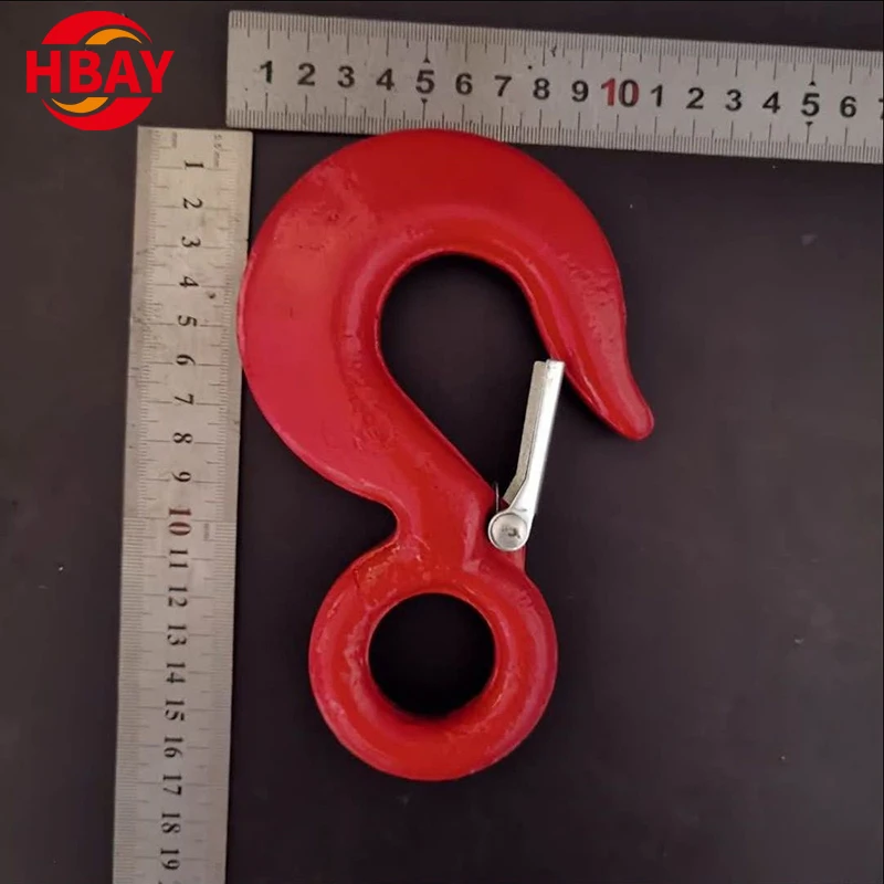 ANYUE Galvanized Forged US Type 320A Lifting Eye Slip Hoist Hook with Safety Latch Industrial Grab Swivel Sling Hook for Cranes