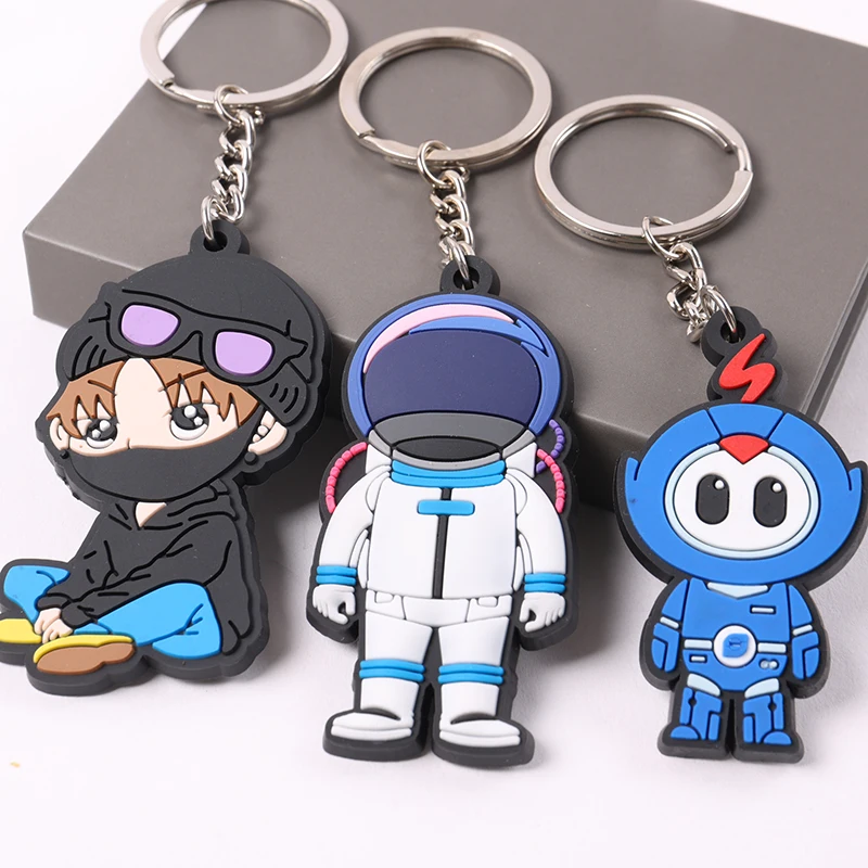 small quantity promotional keychain keyring custom logo gifts keychains silicone key chains 2d 3d soft rubber pvc key chain