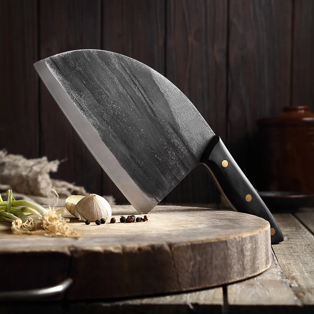 Full Tang Serbian Knife Handmade Chef Knife Clad Forged Steel Cleaver Slicing Butcher Kitchen Knives Chinese Chopper Cutting NEW