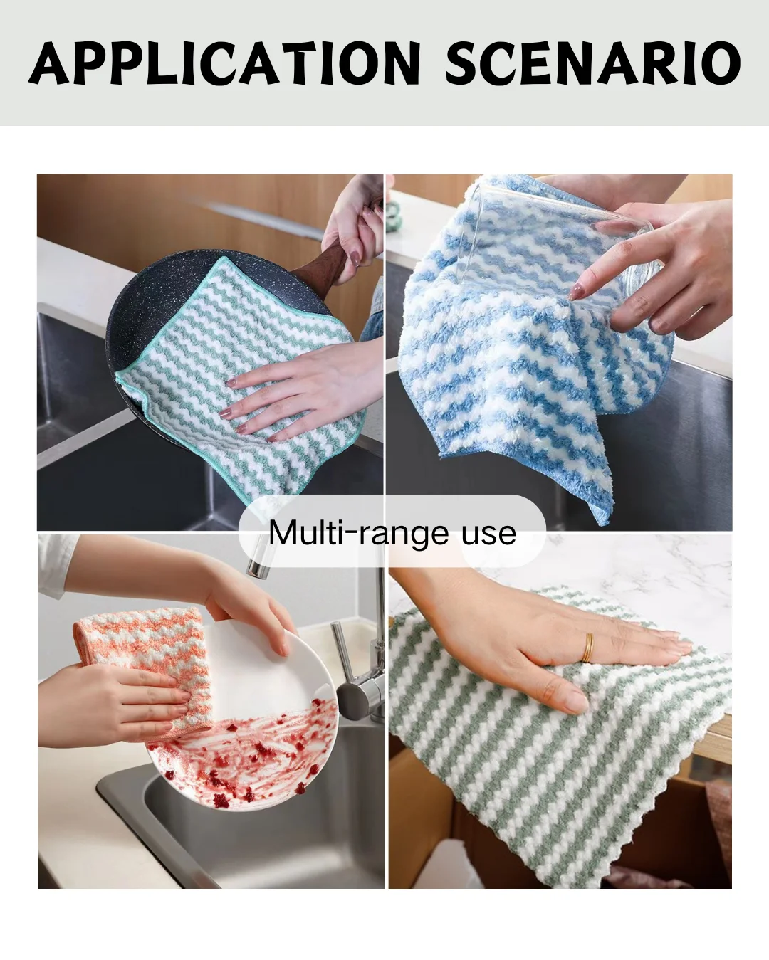 Hot Sell Cleaning Water Absorb Kitchen Towel Soft And Comfortable Microfiber Dish Cloth
