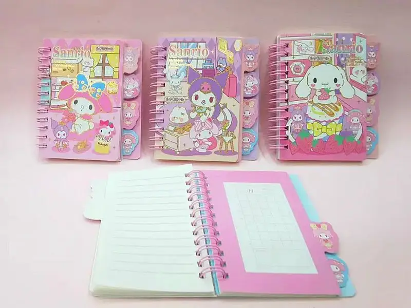 DOULUO Sanrioo Cartoon Portable Book Notebook Notepad Every Page Loose-leaf Coil Notebook Small Gift