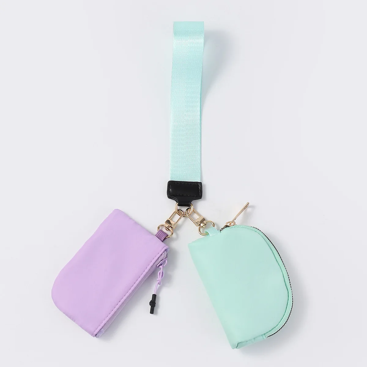 New Arrival Sports Yoga Double Wrist Wallet Coin Bag Mini Pouch Wristlet Bag Key Chain Card Holder Woman
