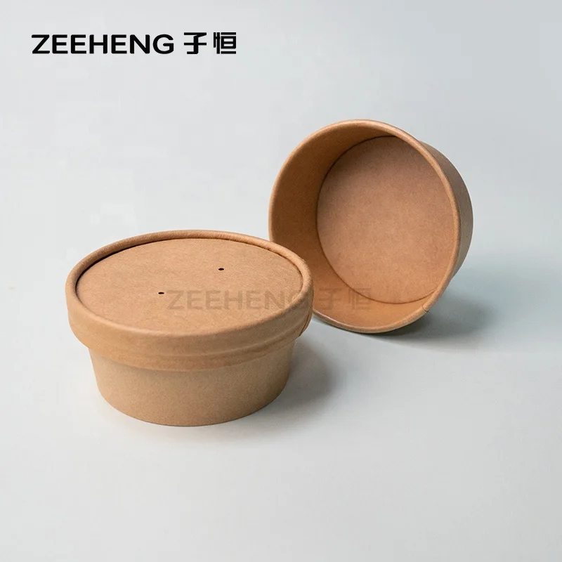 Compostable 120ml paper sauce cup 4oz paper portion cups with flat lid