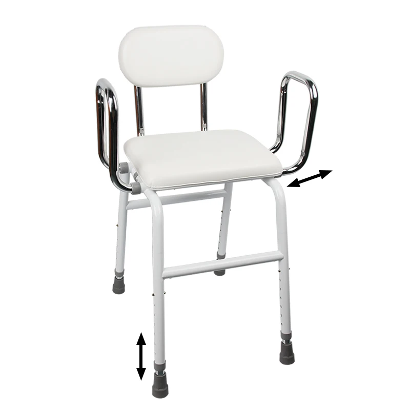 Factory Manufacture Various Adjustable Non-Slip Shower Chair with Armrest and Backrest