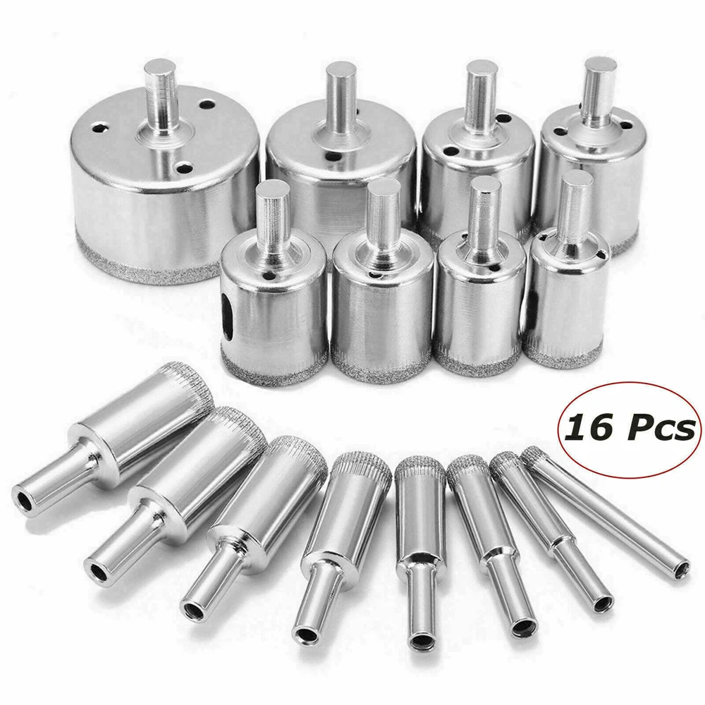 Новинка, набор алмазных отверстий 16 шт., пила, сверло, резак для плитки, стекла, мрамора, керамики