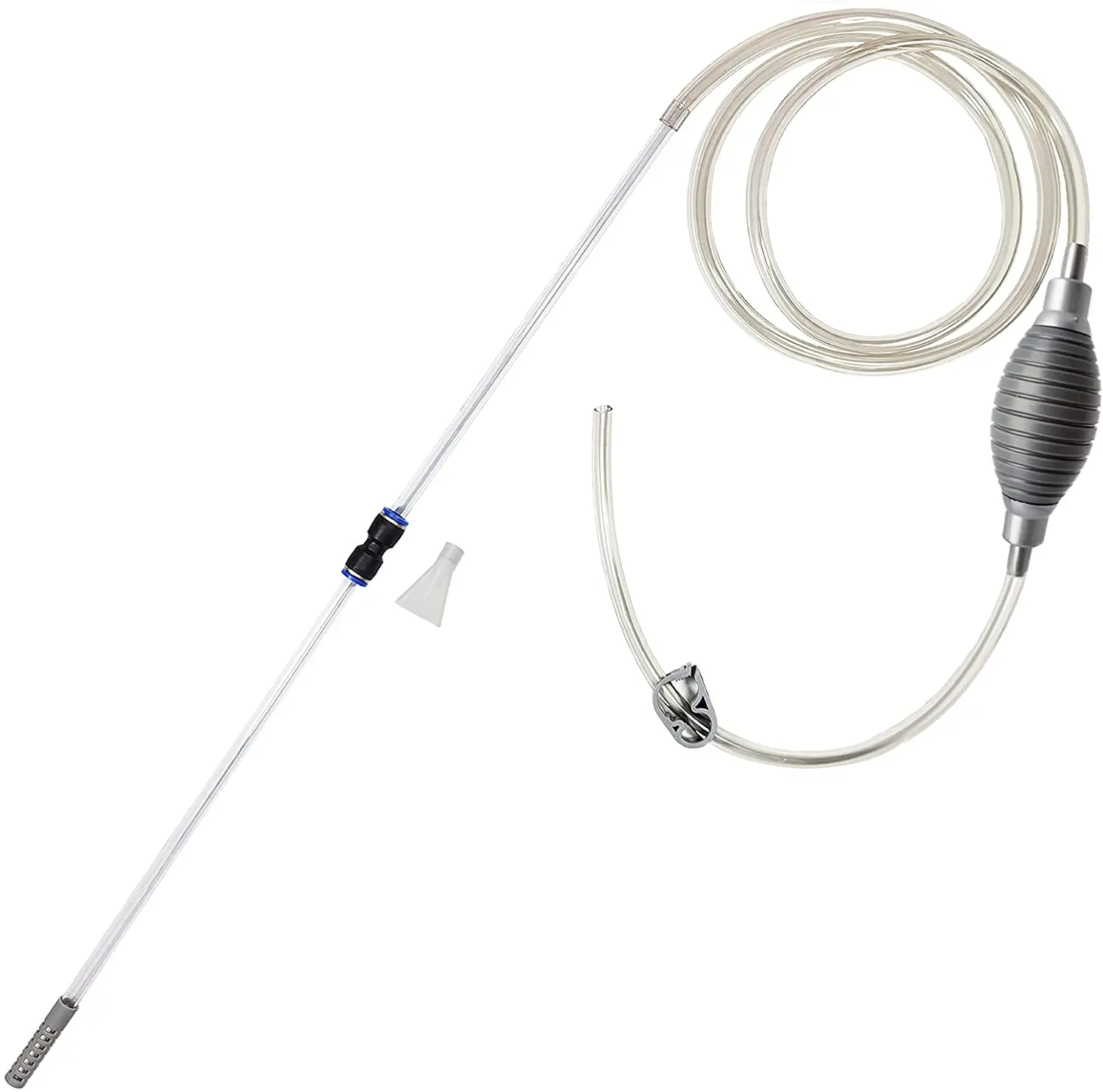 10 Gallon Fish Tank Cleaner and Aquarium Water Changer Siphon with a Thinner Water Tubing for Cleaning Small Fish Tanks