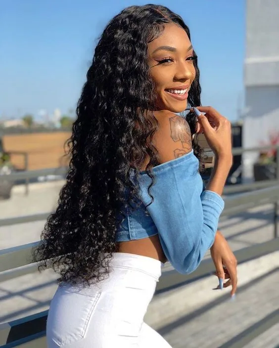 HD Transparent Full Lace Front Wig Virgin Raw Brazilian Human Hair Deep Curly Wigs for Black Women