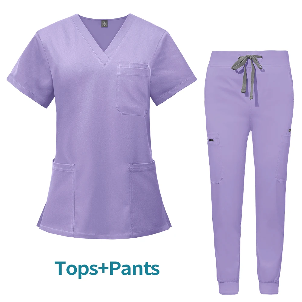 High Quality Comfortable Stylish Hospital Nursing Suit Breathable Soft Nursing Scrubs Set Polyester Rayon Elastic Fabric Nurses