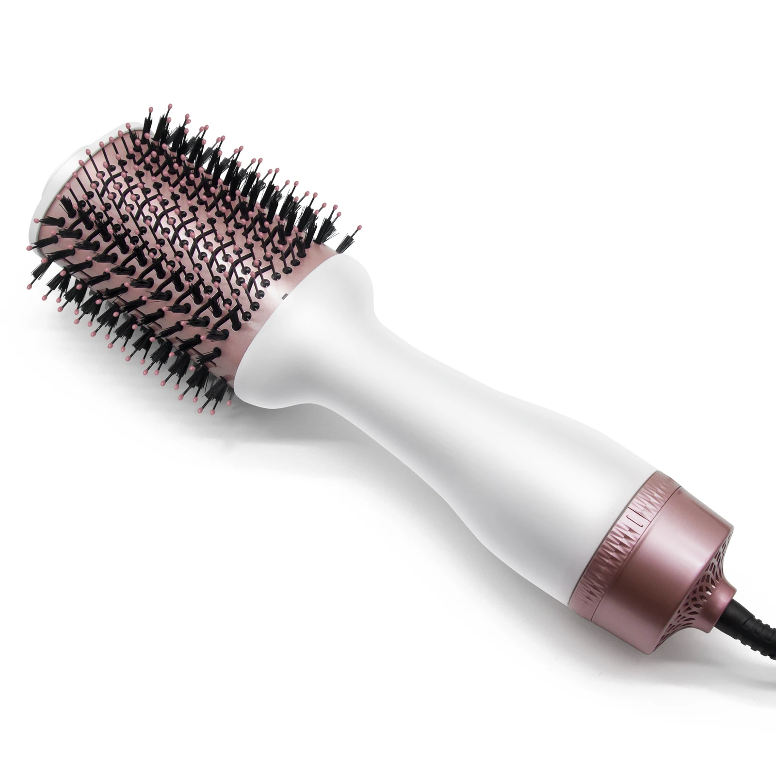 White Rose Gold 1200W Negative Ion Ceramic Coating One Step Hair Dryer Brush
