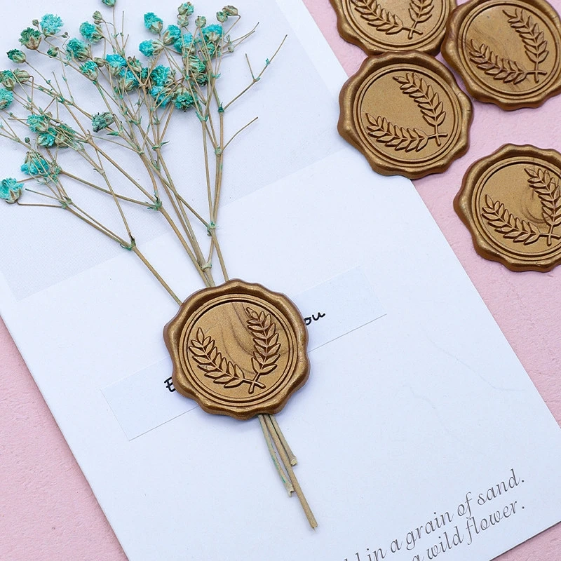 10pcs Self Adhesive Wax Seal Stamp Stickers Frosted Rose Wedding Custom Copper Head For Envelope Gift Packaging Scrapbooking