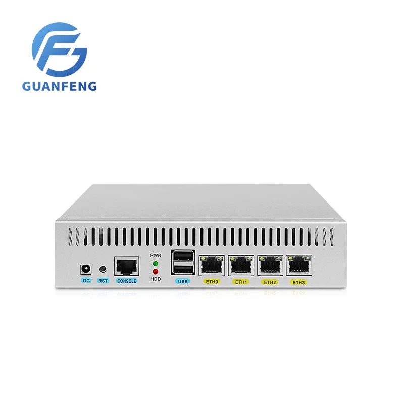 Guanfeng Hot Sale 2021 D2500 N2600 4 * 82583v Barebone Pfsense aes-ni Fanless Firewall Appliance Mini PC