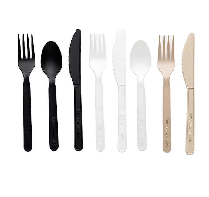 100% compostable cutlery cpla fork biodegradable cutlery cpla tea spoon knife