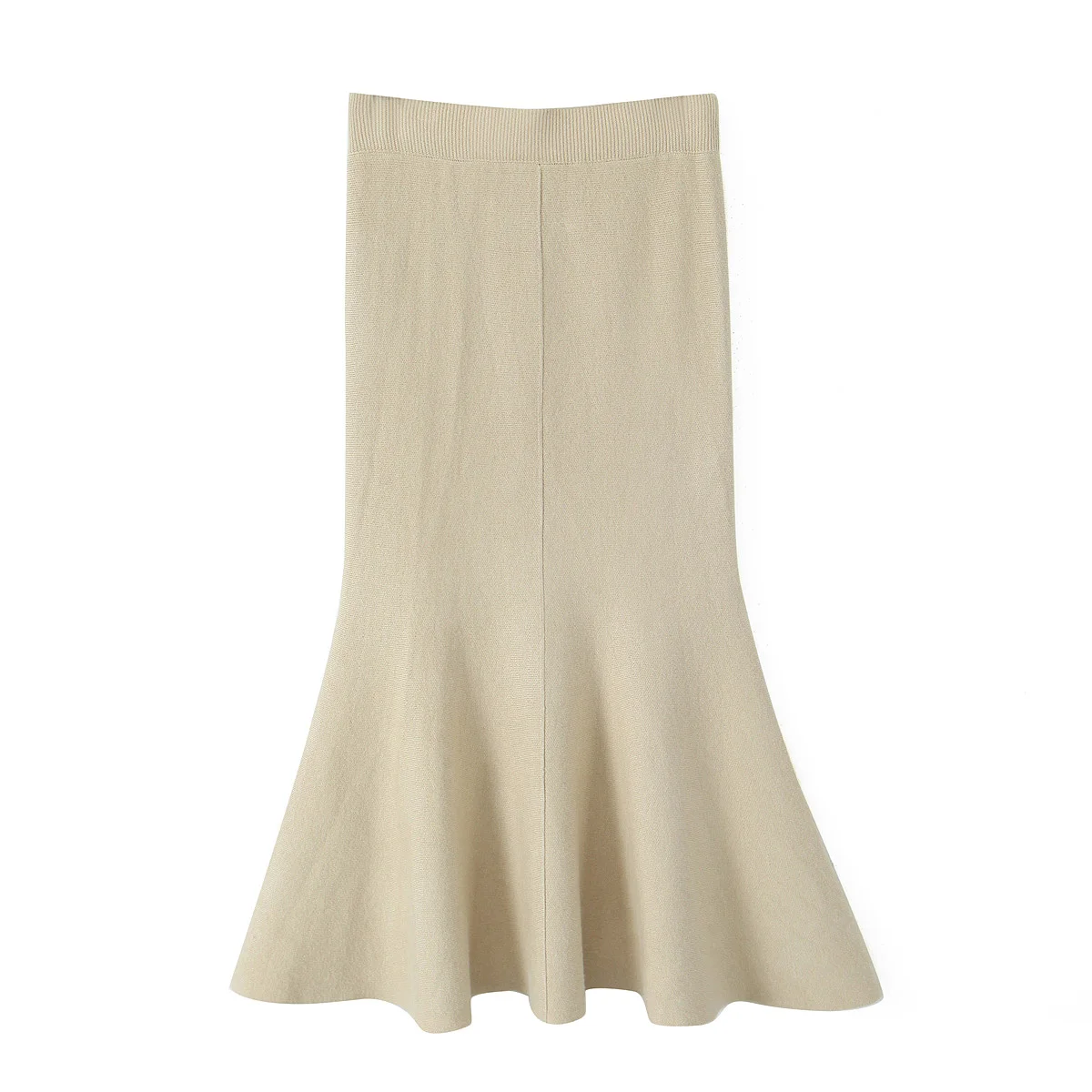 3 colorway elastic waist knitted solid color casual fashion long skirt for women