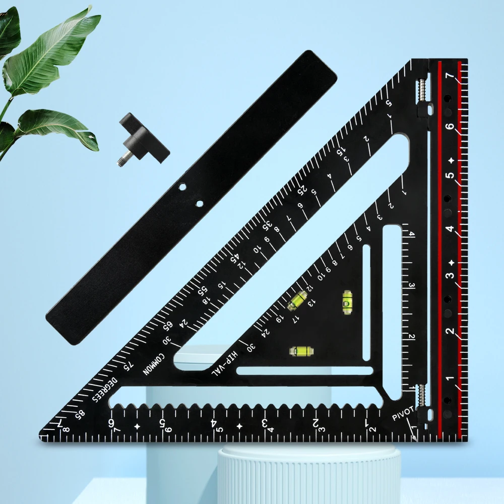 Innovative Triangle Rafter Square Woodworking Adjustable plastic From 90 or 180 Degrees for Accurate Flat Surface Work
