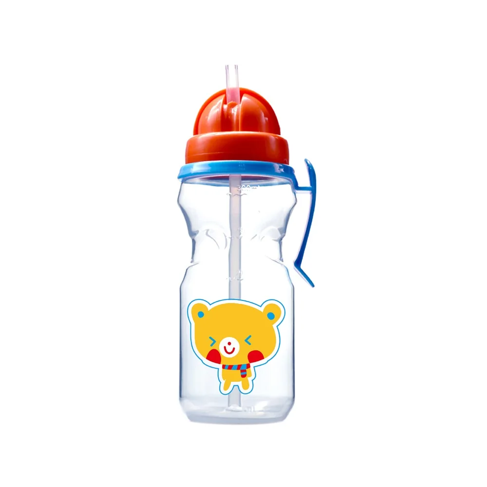 BPA free Approved Food Grade Easy Clean plastic baby straw bottle kids sport water bottle