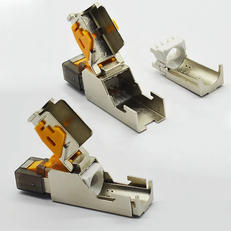 Tool-less Shielded RJ45 Cat8 Field Termination Plug New Design Cat8 FTP Plug Connector