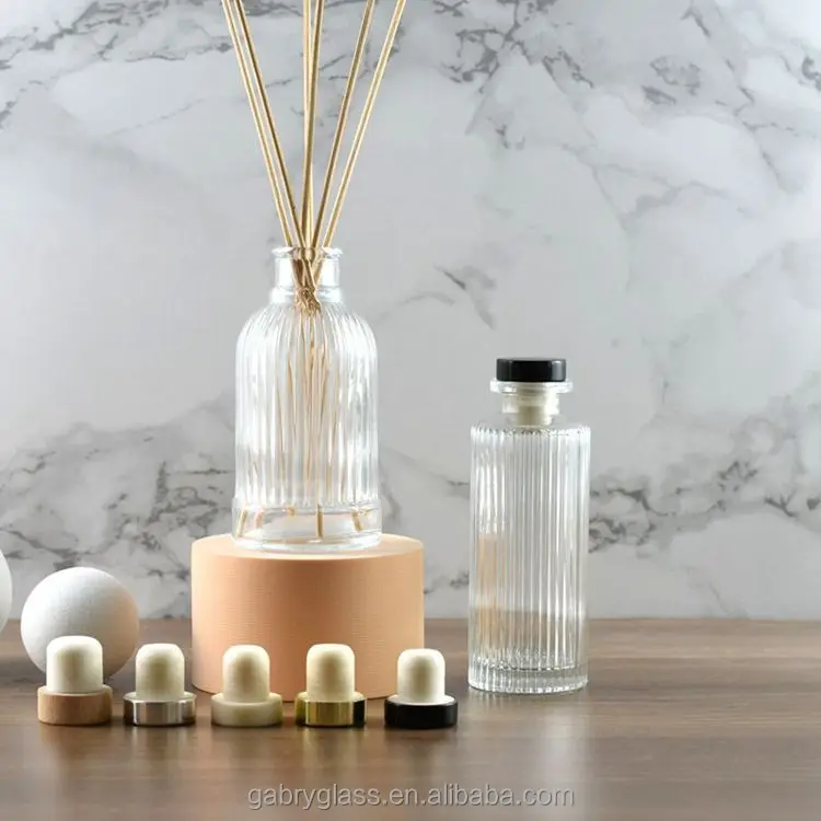 100ml Glass Perfume Bottle Diffuser Glass Bottle Black Reeds With Silver Cork