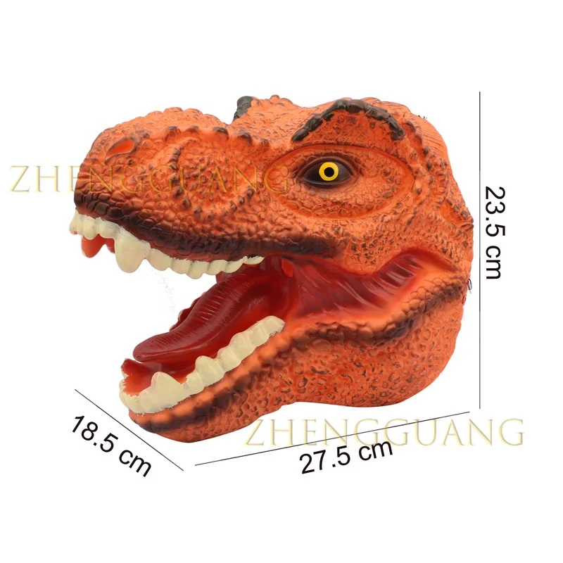 Zhengguang Toys 2024 New Dinosaur Mask Latex Animal Halloween Cosplay Mask Jaw Dinosaur Head Mask Toys
