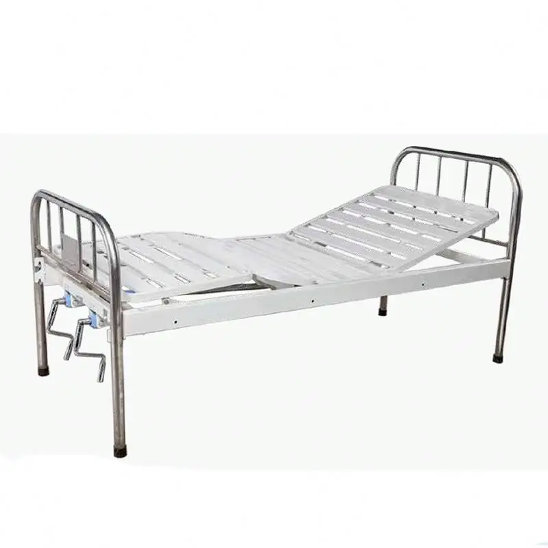 High Quality Hand Operated Medical Equipments Folding 2 Crank Manual Hospital Beds