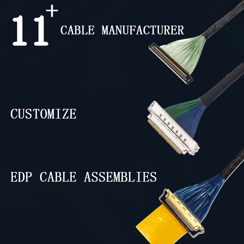 Shenzhen Sino-Media ipex  Micro Coaxial Lvds Cable 40Pin For Mini Itx Motherboard Lcd Monitor