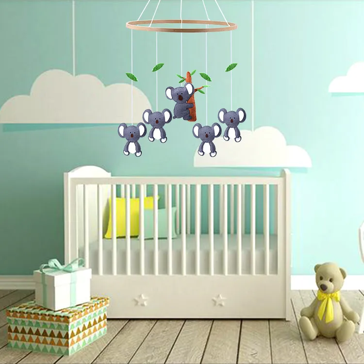 All new product felt baby crib mobile Eco-friendly felt Koala baby bed mobile hanger felt baby mobile toys