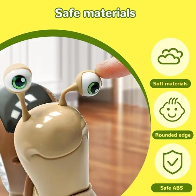 Baby Toddler Luminous Electric Snail Toy Tummy Time Crawling Snail Toys Musical Toys with Light-up Music