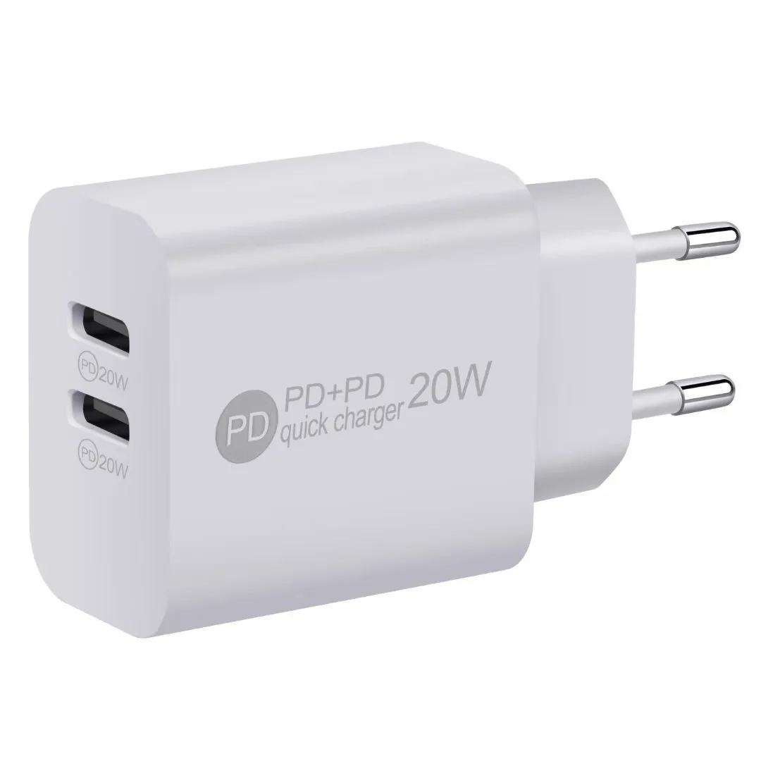 Dual type-c dual pd 40w fast charging head dual c port is suitable for iphone Samsung huawei mobile phone fast charging head