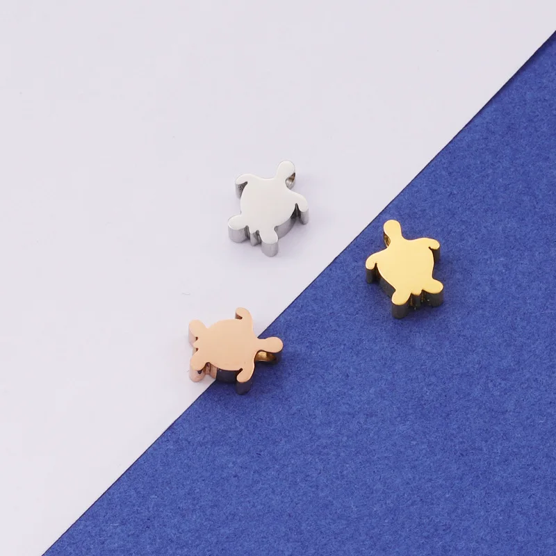 DIY High Polished Turtle Charm Stainless Steel Beads accessory