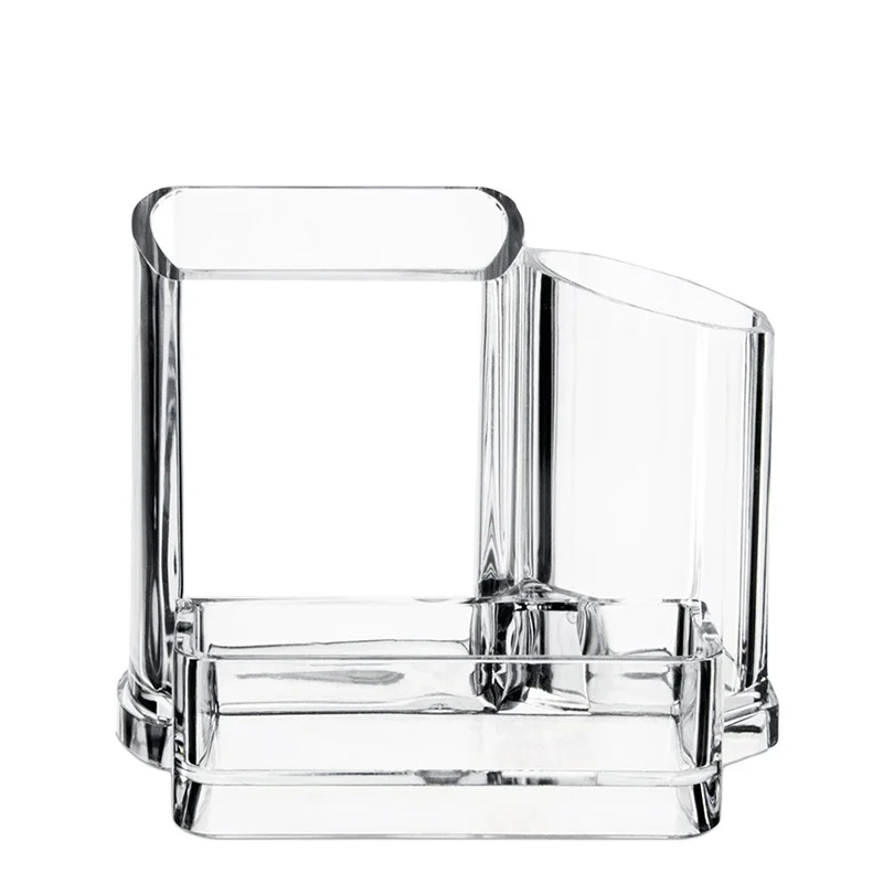 New design transparent acrylic makeup brush display holder skin care set display showcase stationery storage box on desktop