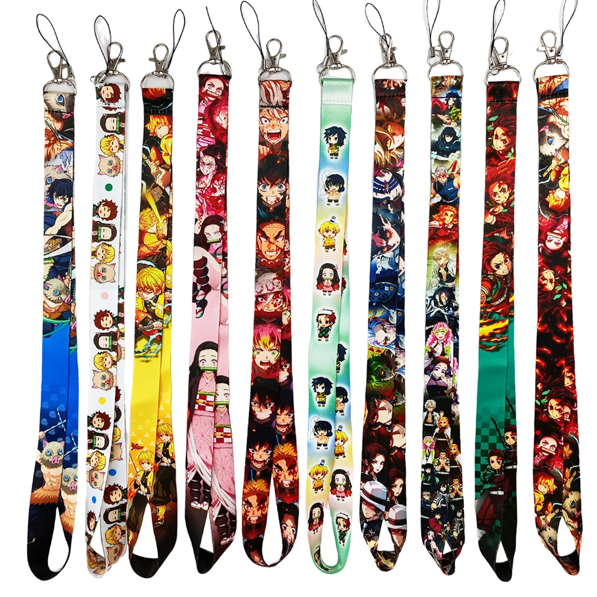 Design Demon Slayer  Neck Lanyard Anime Printed Pattern Strap ID Card Key Phone Keychain Lanyards for Fans