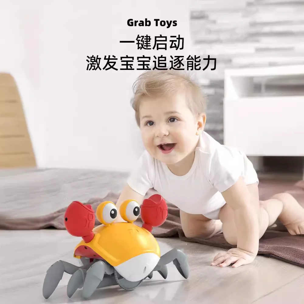 Induction Escape Crab Electric Pet Toys Children Interactive Learn To Climb Toy with Music LED Light for Unisex 2 to 4 Years Old