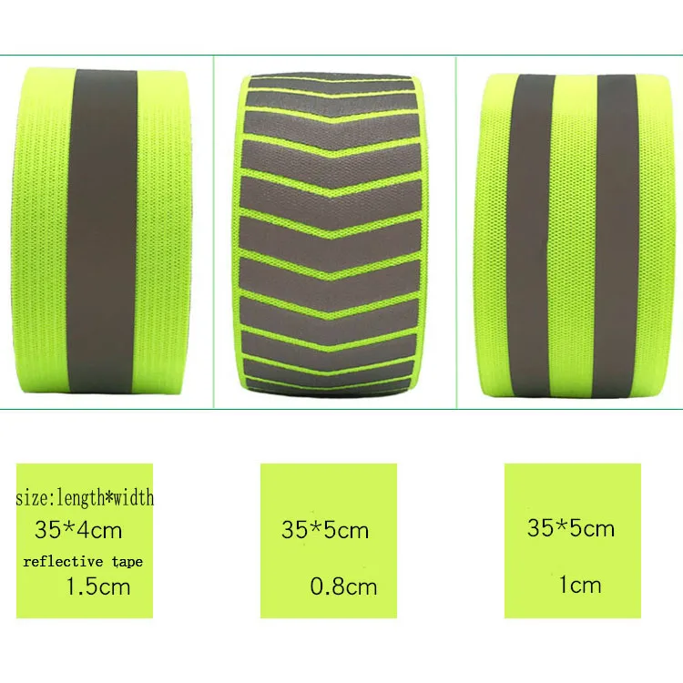 
fluorescent elastic yellow reflect ankle hand wrist strap for outdoor Safety 