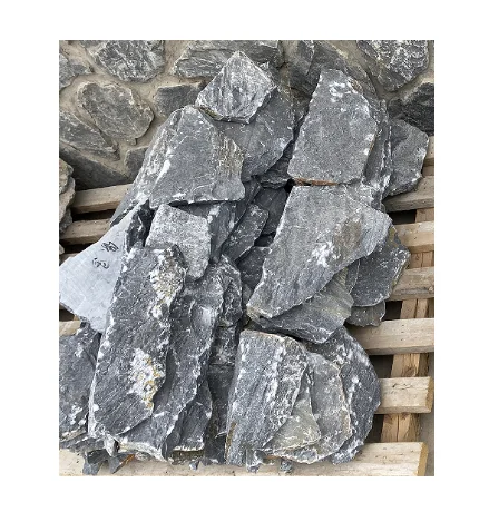 dark grey natural stone irregular size pave tiles