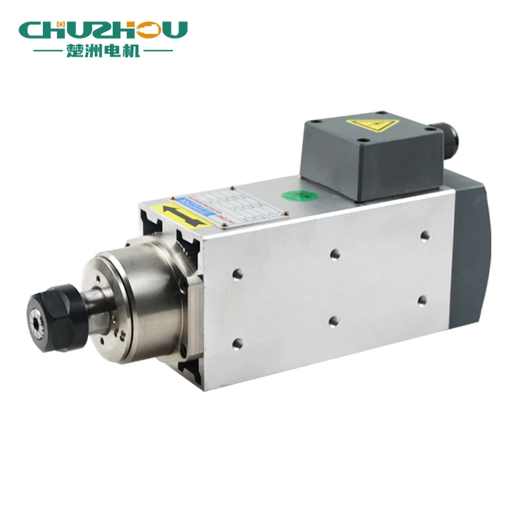 High speed 6000/12000rpm 1.1/1.5kw  ER20 Spindle motor Kit Square air cooled cnc spindle motor