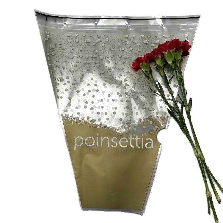 Custom design plastic flower cover opp material fresh-keeping packaging flower bag