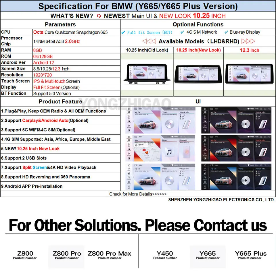 1920x720 Carplay GPS Stereo Navigation System YZG Car Radio Player 4G Auto Headunit Screen Android for BMW F30 F31 F32 CIC 2013