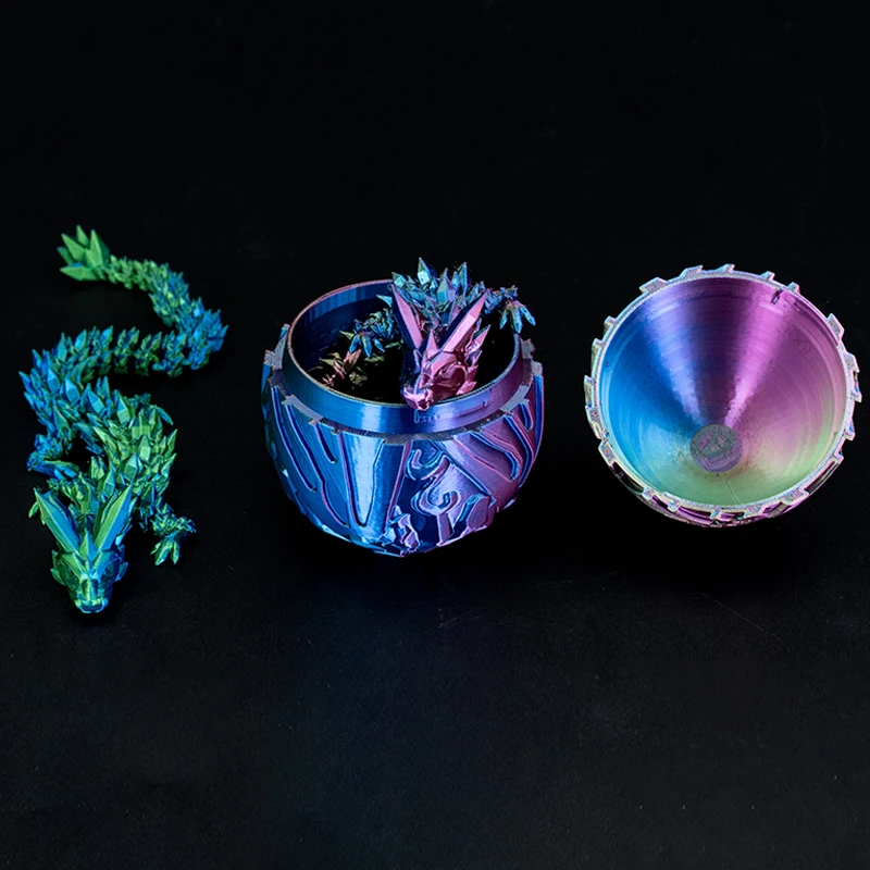 3D печатные кристаллические 3D-услуги динозавр Непоседа игрушка подарки пасхальные яйца корзина яйцо дракона