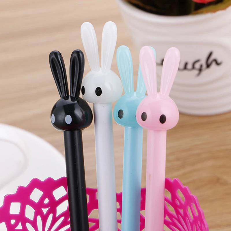 Wholesale Kawaii Long-Eared Rabbit Gel Pens Rollerball 0.5mm Thickness Creative Learning Stationery for School Students