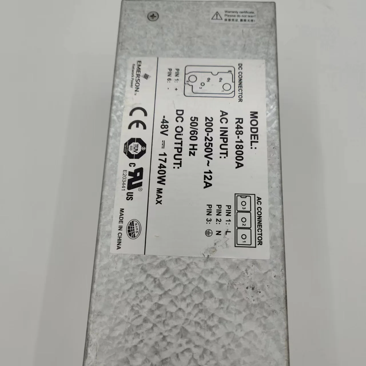 Emerson 48V DC Rectifier Module R48-1800A 1800W for Telecom Power High-Capacity Rectifier for Reliable Power Manament