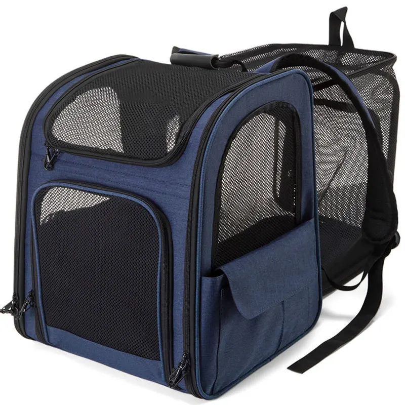 Pet bag Double shoulder cat bag Portable breathable outdoor foldable expansion dog backpack Large capacity pet Contract factory