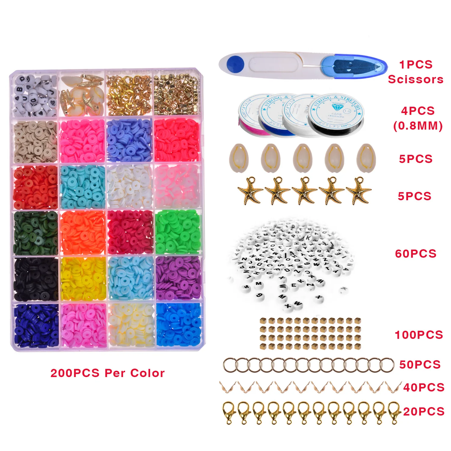 6mm Polymer Clay Necklace Soft Pottery Choker Diy Necklaces Bracelets Set Colorful Surfer Beads Collar Handmade Jewelry