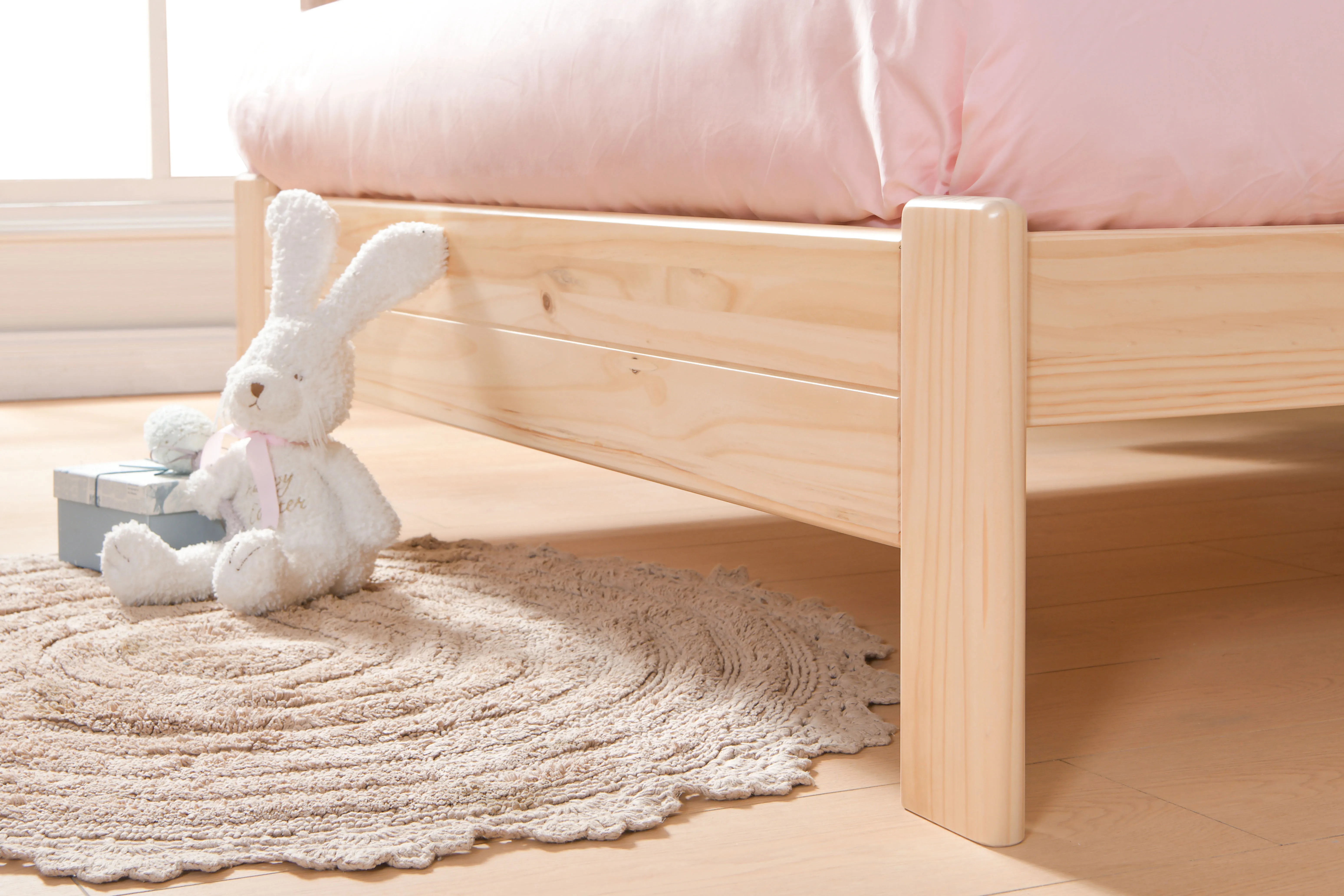 For Sale Guangdong Factory Child Solid Wood Frame And Leather Padding Twin Simple Design Modern Single  Girls Princess Kids Bed