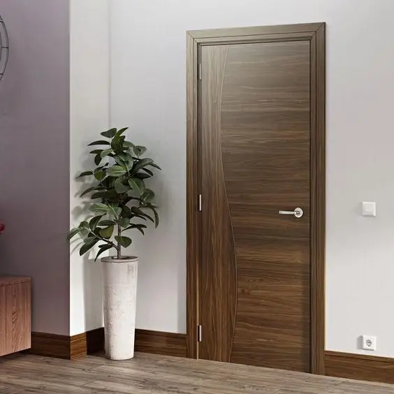 Low price interior hardwood door fill in solid wood core Prehung Melamine Mdf Hotel Door With Frames