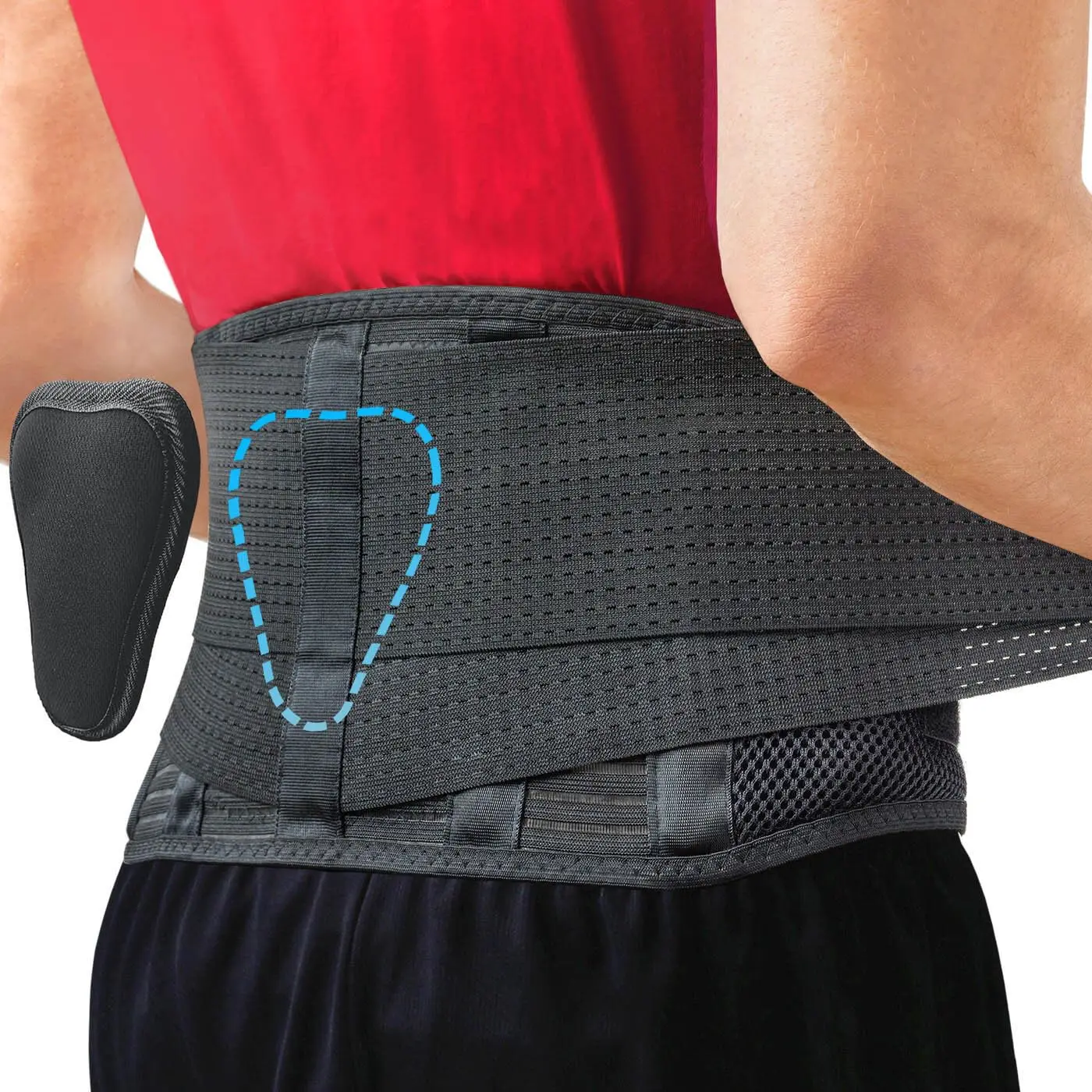 FSPG Adjustable Waist Support Pad with 6 steel plates Medical Lumbar Belt back support brace lower Lumbar belt for pain relief