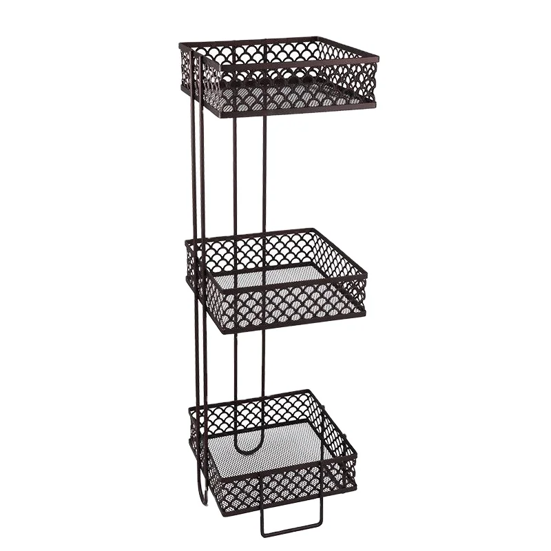 
Grid Metal Bathroom 3-Shelf Tower Towel Cabinet Storage Rack Shelving Display Rack 