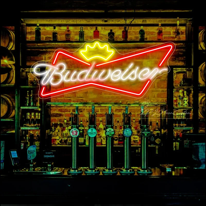 ПРОФЕССИОНАЛЬНЫЙ ЗАВОД Budweiser пивной бар магазин светодиодный неоновый светильник вывеска для дома Стена спальня Вечеринка декоративное неоновое зеркало