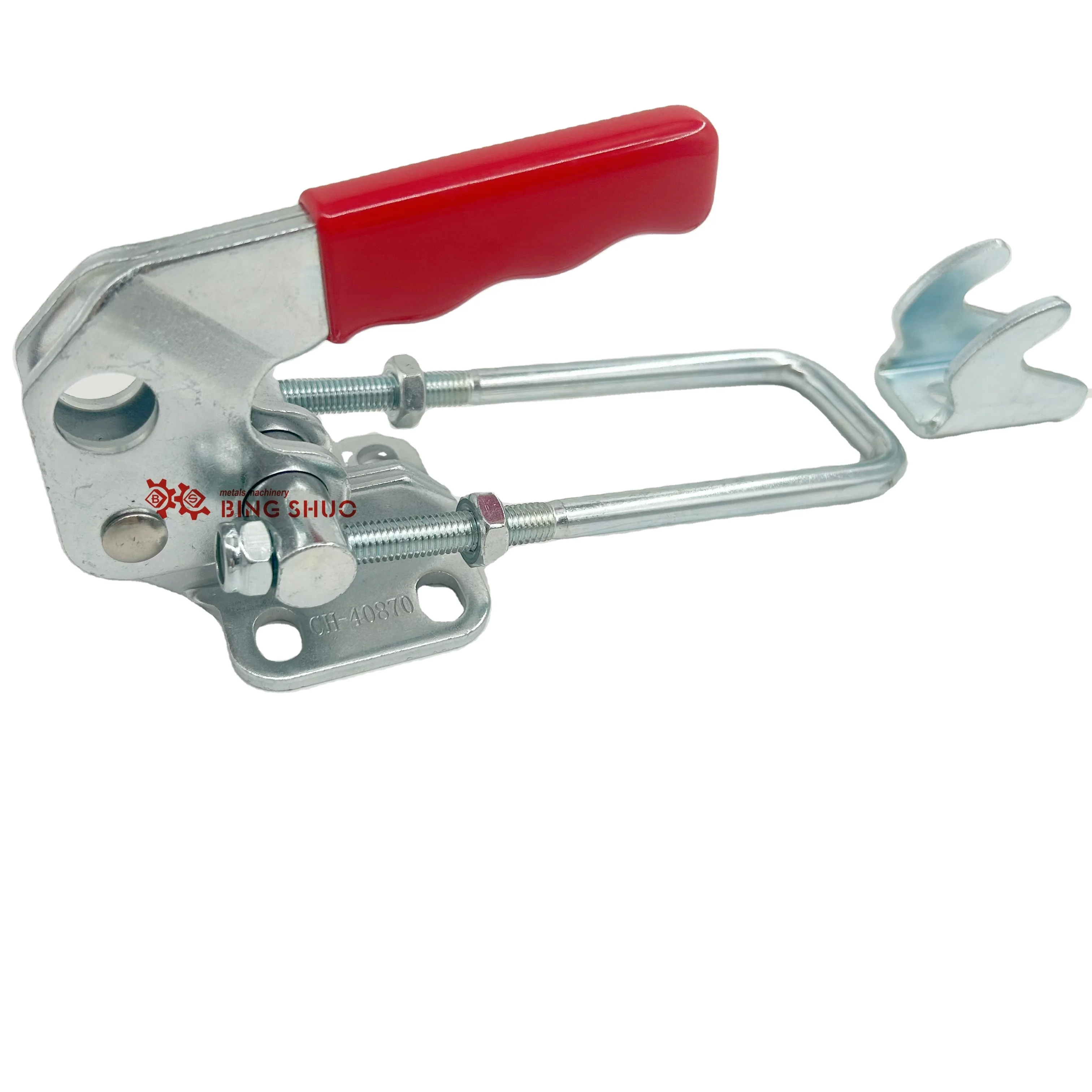 Bingshuo 40370 hold capacity 700kg/1543lbs latch type toggle clamp woodworking clamp for toggling machine U-bolt FLG base