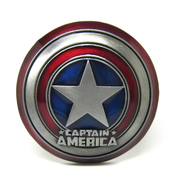 Captain American logo OEM fashion custom belt buckles women double prong steel belt buckle holographic transparent heart buckle
