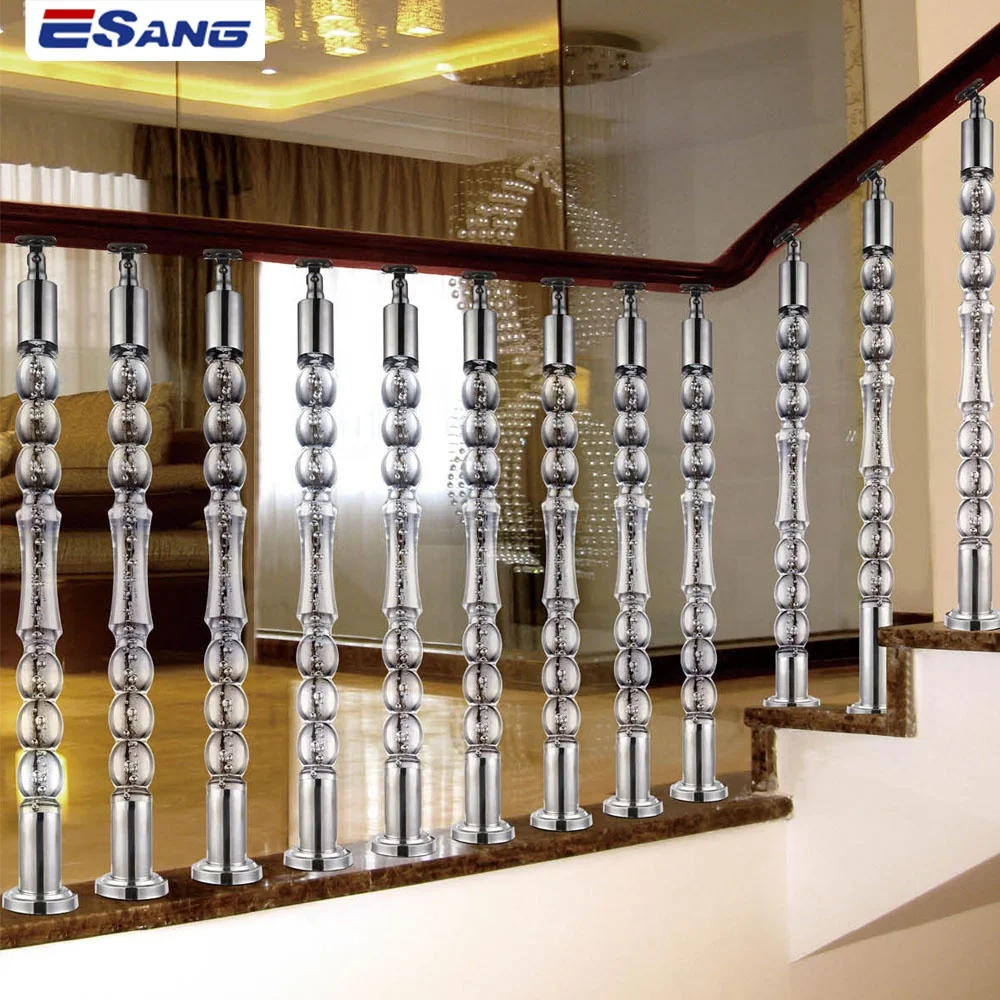 ESANG Indoor Stair Decorate Round Crystal Stair Handrail Acrylic Railing Posts